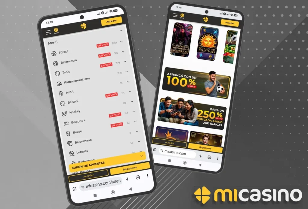 Versión móvil de Mi Casino Online Chile